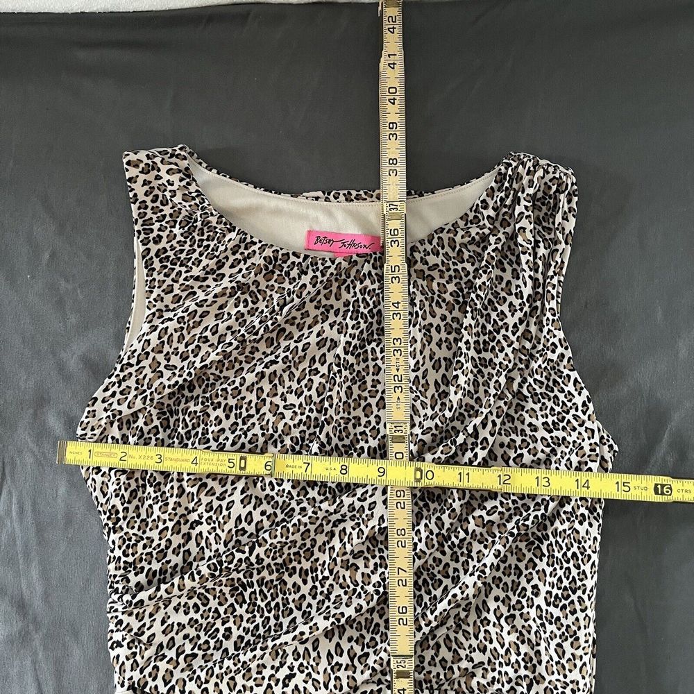 Betsey Johnson Leopard Cheetah Print Ruched Bodycon Dress - Picture 4 of 9